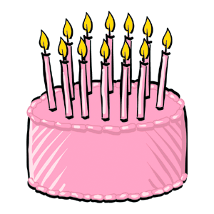 Imagen circular de pastel de cumpleaños
