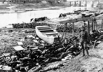 Cuerpos de víctimas chinas