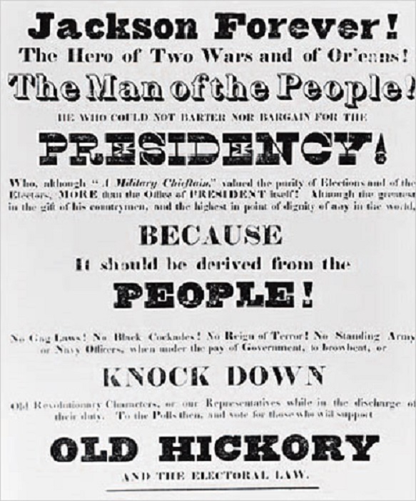 Cartel de la campaña democrática 1828