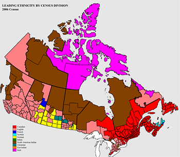 mapa étnico de canadá