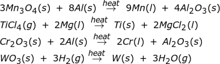 Ejemplos de reducción química