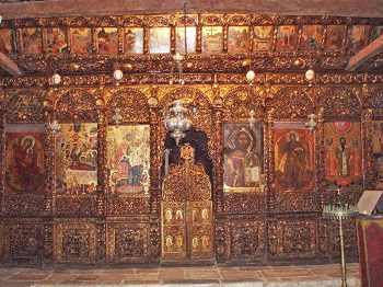 Iconostasio de una iglesia en Berati, Albania