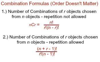 fórmulas de combinación