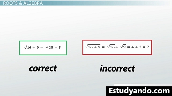Ejemplos de órdenes de operaciones correctas e incorrectas