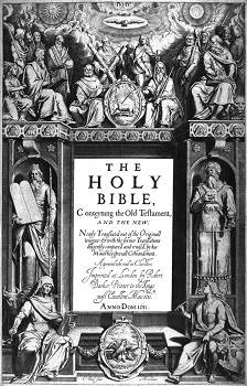 Imagen de la página de título de la primera versión de la Biblia King James