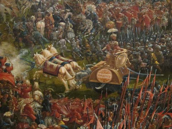 Detalle de Darío III de la batalla de Alejandro en Issus