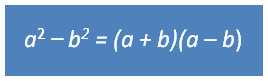 diferença de quadrados: (a + b) (ab) = a ^ 2 - b ^ 2