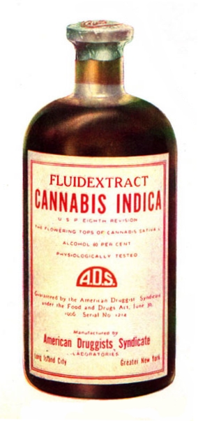 botella de marihuana medicinal de antaño