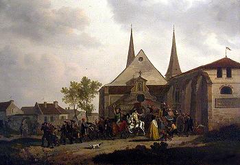 Profanación de una iglesia durante la Revolución Francesa