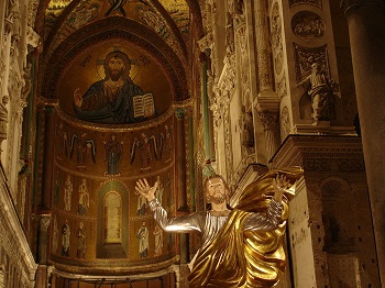 Zona del altar de la Catedral de Cefalu