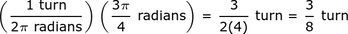 3pi / 4_radianes_a_turns
