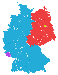 Mapa de cómo se dividió Alemania