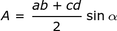 A = (ab + cd) / 2_sin_alpha