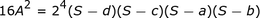 16A ^ 2 = 2 ^ 4 (Sd) (Sc) (Sa) (Sb)