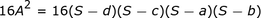 16A ^ 2 = 16 (Sa) (Sb) (Sc) (Sd)