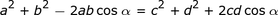 a ^ 2 + b ^ 2-2ab_cos (alfa) = c ^ 2 + d ^ 2 + 2cd_cos (alfa)