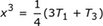 x ^ 3 = 1/4 (3T1 + T3)