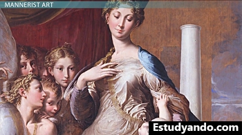 Pintura: Virgen con el cuello largo