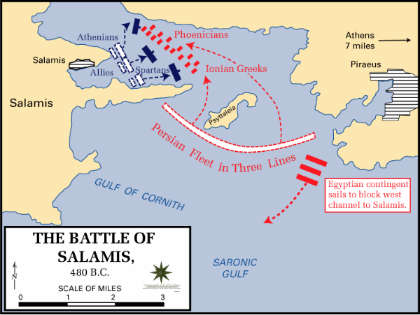Mapa de la isla de Salamina