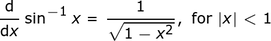 arco_derivado_x _ = _ 1 / (1-x ^ 2) ^. 5_para_ | x | & lt; 1