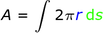 A = int_2 & pi; r_ds