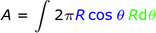 A = int_2piRcos_theta_R_d_theta