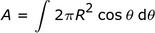 A = int_2piR ^ 2_cos_theta_d_theta