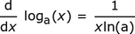 logaritmo derivado (x)