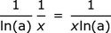 derivada ln (x)