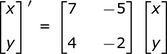 Representación vectorial matricial de las ecuaciones.