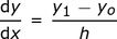 dy / dx = (y1-y0) / h
