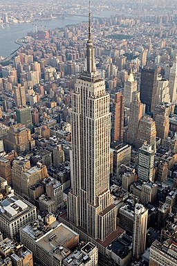 Vista aérea de la ciudad de Nueva York que muestra la altura del Empire State Building.