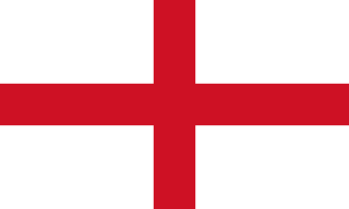 La bandera de Inglaterra con una cruz roja sobre un campo blanco.