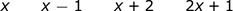 ejemplos de factores lineales
