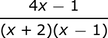 fracción polinomial con 2 factores lineales