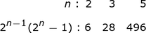 6_28_496_for_n _ = _ 2,3,5