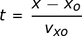 t = (x-xo) / v_xo