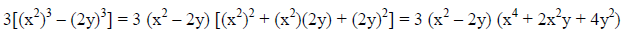 Factorización de 3x ^ 6 - 24y ^ 3