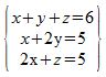 sistema lineal de tres variables