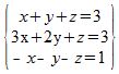 sistema lineal de tres variables