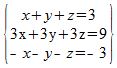 sistema lineal de tres variables