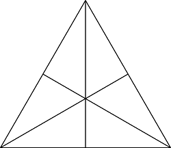 Triángulo equilátero con medianas