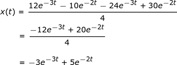 La ecuación x (t).