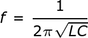f=1/(2pi_raíz cuadrada(LC))