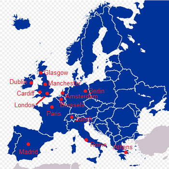 Mapa de ciudades europeas