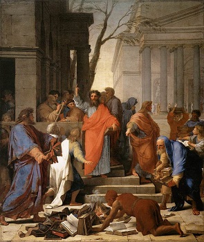 Pintura de Pablo predicando a los Efesios