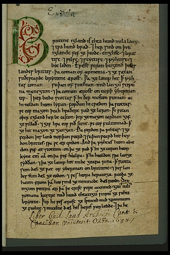 Un ejemplo de texto en inglés antiguo