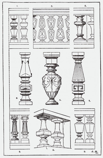 ejemplos de estilos de balaustres