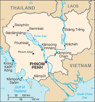 mapa de Camboya