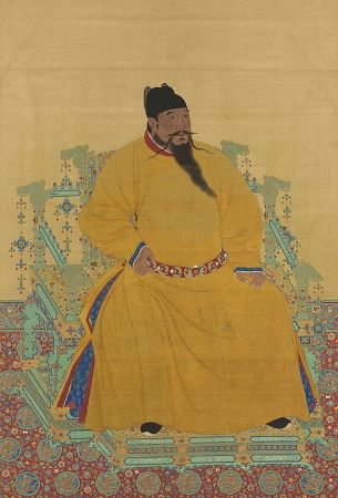Una fotografía de un retrato del Emperador Yongle.
